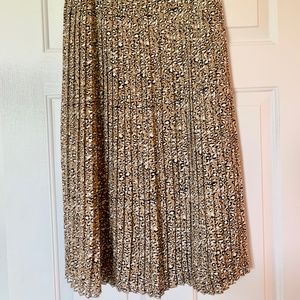J.Crew Cheetah Pleated midi skirt